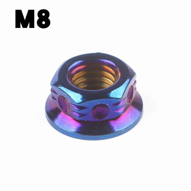 1Pcs 304 stainless steel Blue plated nut color nut fine tooth screw cap locomotive motorcycle electric car