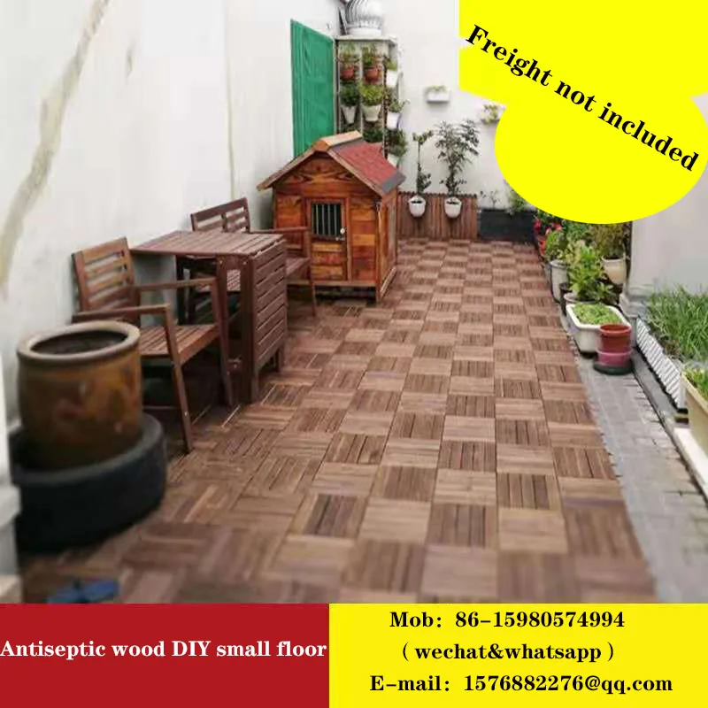 Outdoor balcony anticorrosive wood floor carbonized wood indoor courtyard Scotch Pine Garden antiskid DIY floor splicing floor