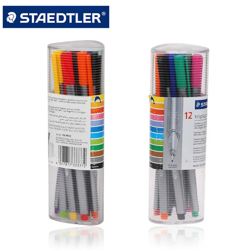 [ STAEDTLER ] Triplus 334 PR12 Fine Line Pen Fiber Pen Top Quality Made In Germany  12 Color Set