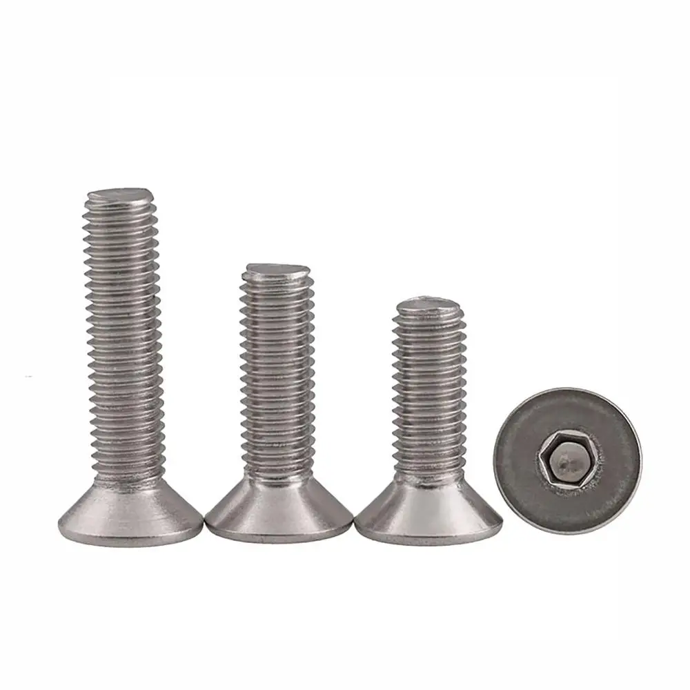 M3 M4 M5 M6 M8 M10 M12 Đầu Dẹp Lục Giác Lục Giác Ổ Cắm Máy Vít Thép Không Gỉ 316 DIN7991Countersunk Allen Bu Lông
