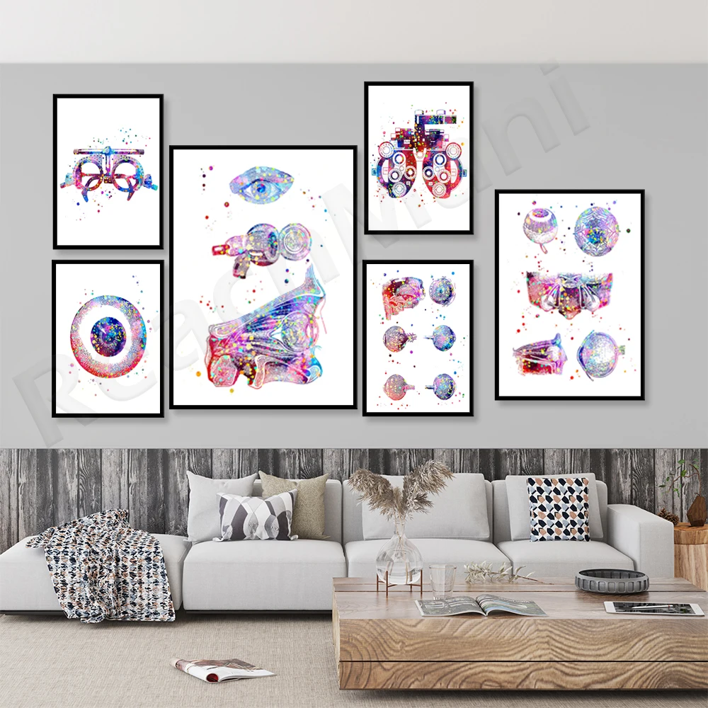

Ophthalmology Eye Anatomy Diagram Optometrist Gift Decoration Refractor Poster Trial Frame Print Medical Ophthalmology Clinic Gi