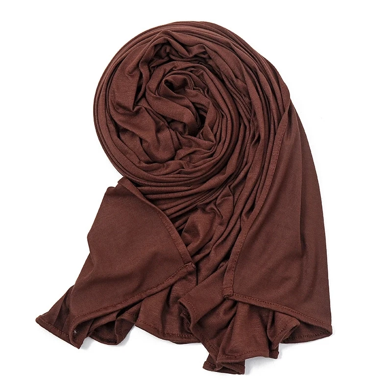 2020 Muslim Hijab Jersey Scarf Soft Solid Shawl Headscarf foulard femme musulman Islam Clothing Arab Wrap Head Scarves hoofddoek