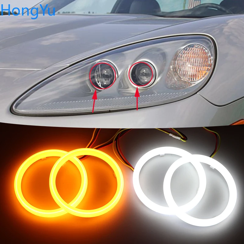 

Cotton Switchback LED White Amber Angel Eye Halo Rings DRL turn signal light for Chevrolet Corvette 6 generation C6 2005-2013