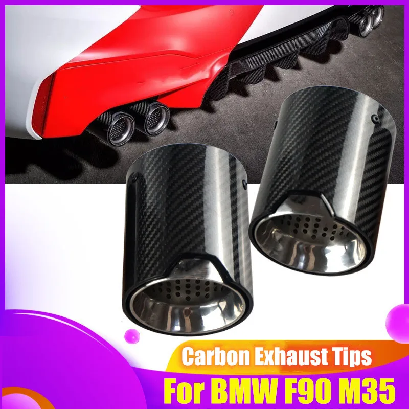 

1 Piece Suitable for -BMW- Cars M5/F90 Exhaust Modified Carbon Fiber Tail Throat Muffler Pipe Tips
