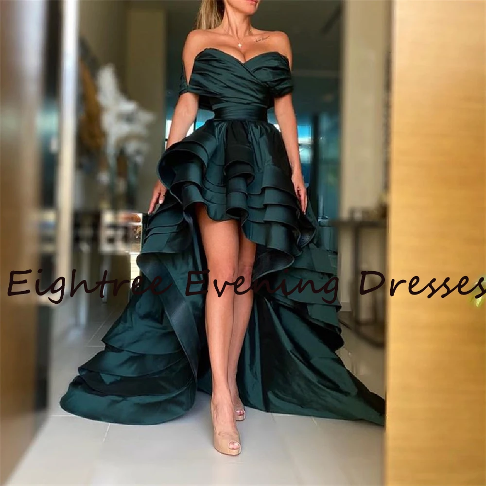 Eightree Modern Off Shoulder Sweetheart Arabic Prom Dress Night Party Gowns High Low Tiered Dubia Formal Evening Dresses 2024