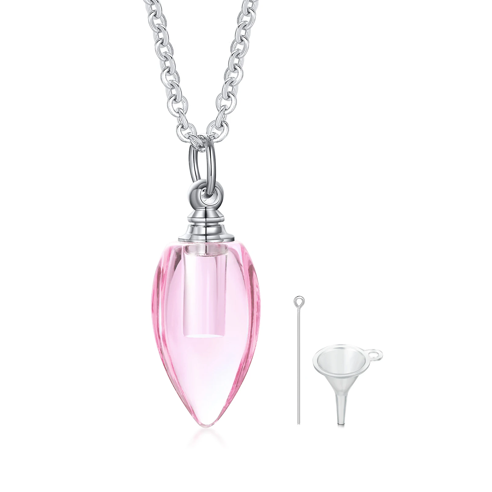 Teardrop Memorial Ashes Urn Necklaces for Women, Waterdrop Cremation Jewelry, Glass Keepsake Pendant Locket for Ashes