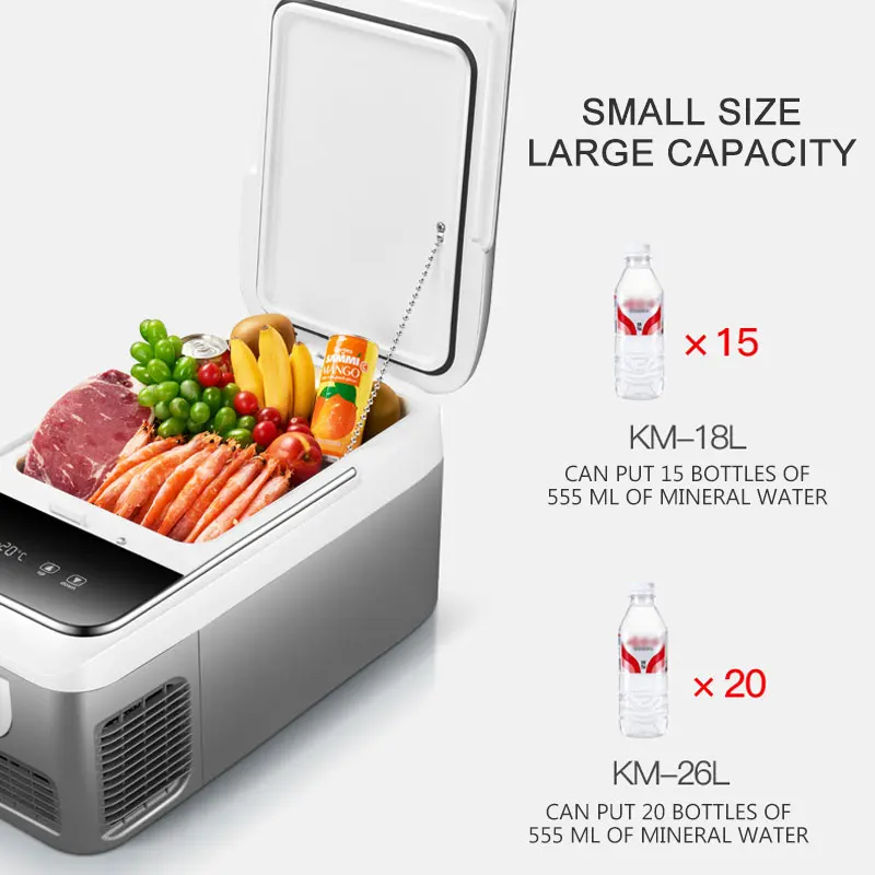 26L Household Fridge Refrigerator Big Capacity Home Freezer Compressor Fridge Refrigeration Freezer DC12V/220V Icebox