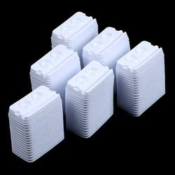 Bandejas de mistura dental adesivas, suprimento médico branco, descartável, 2 furos, modelo, 100pcs