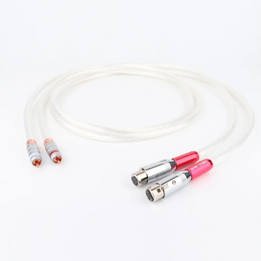 

1 пара Hi-End посеребренный RCA к XLR штекеру аудио соединительный кабель Удлинительный кабель