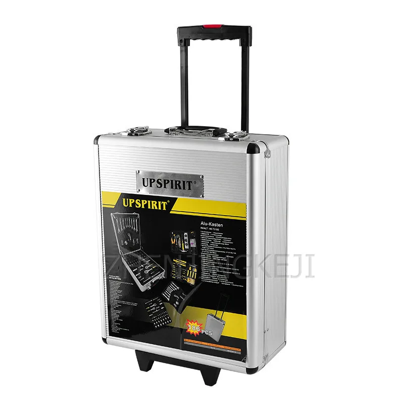 Conjunto de ferramentas manuais de 186 peças, combinação de ferramentas de hardware, reparo de liga de alumínio para casa, caixa de equipamentos de manutenção, combinação de ferramentas elétricas