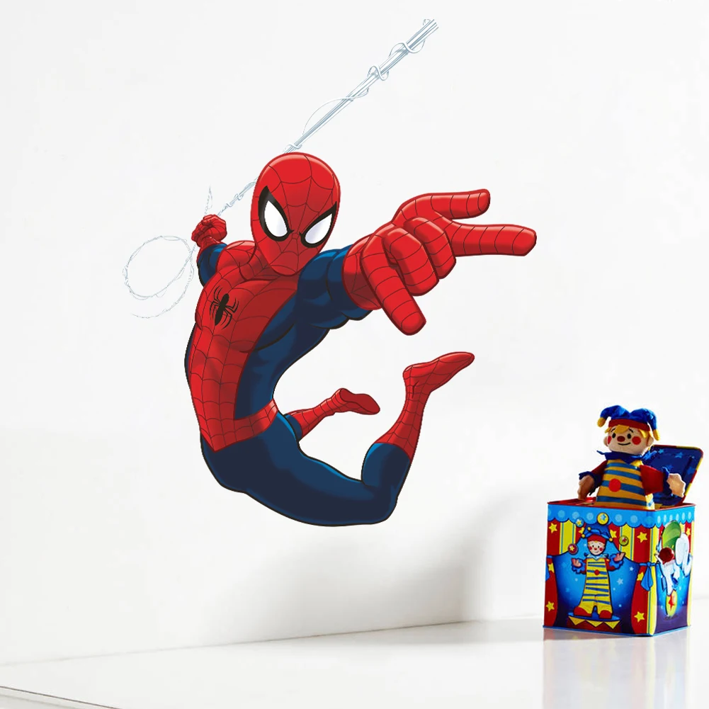 Creative Super Hero Spiderman Muurstickers Voor Kinderkamer Slaapkamer Home Decoratie Diy Avenger Movie Muurschilderingen 3d Jongens Muur decal