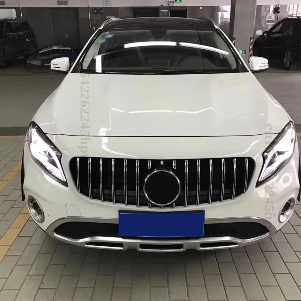 Front Grille Racing Bumper Grill For Mercedes Benz GLA X156 2014-2019 Sport Modification Middle Hood Mesh Decoration Replacement