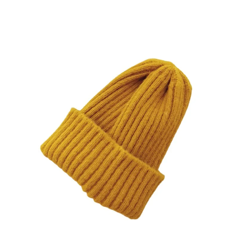 Winter Solid Color Knitted Mother Kids Baby Hat Wool Kids Caps For Girls Children Accessories