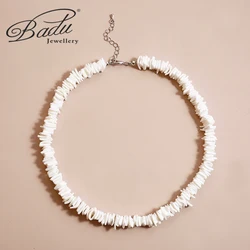Badu Bohemia White Natural Shell Necklace Irregular Gravel Chip Puka Shell Necklace Women Choker Fashion Summer Beach Jewelry