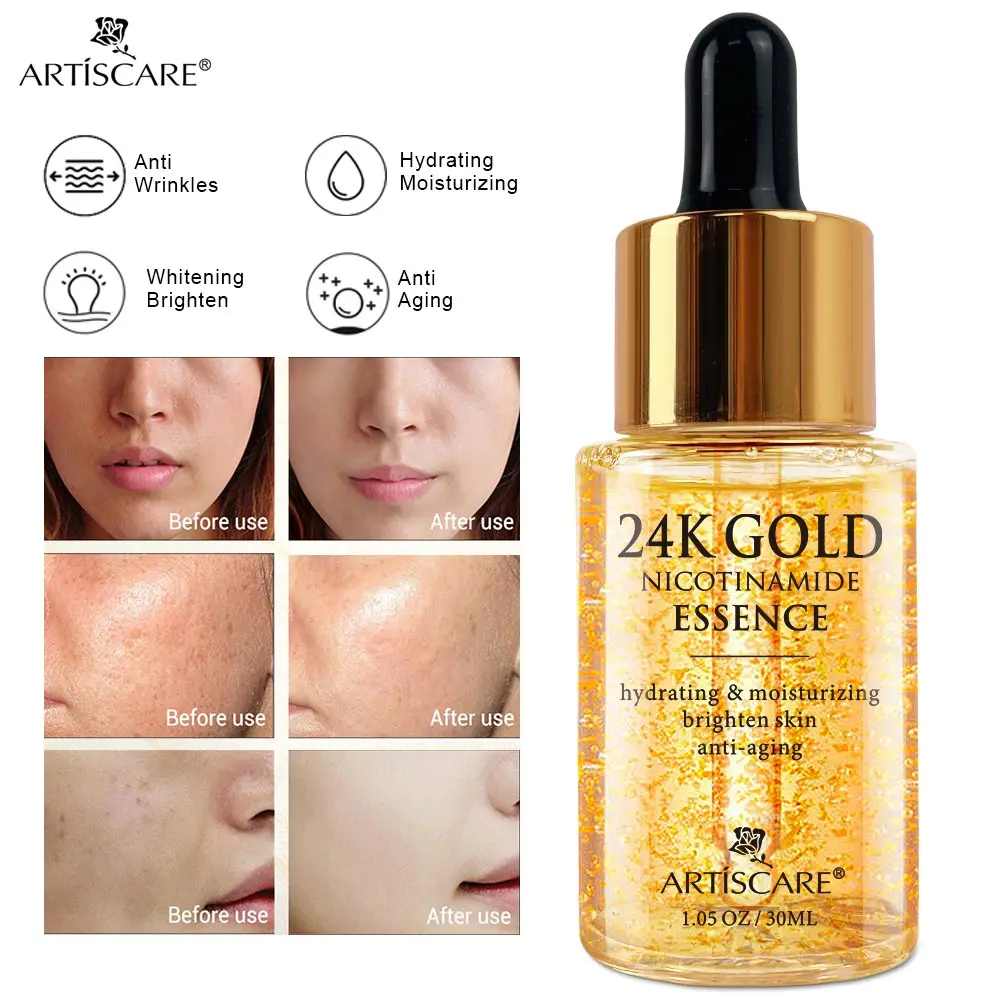 ARTISCARE 24K Gold Niacinamide эссенция для лица 30 мл увлажняющий с гиалуроновой кислотой Сыворотка для ухода за сухой кожей