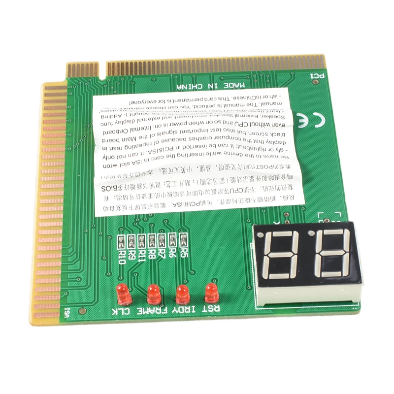 2 Digit LCD Display PC Analyzer Diagnostic Post Card Motherboard Tester with LED Indicator for ISA PCI Bus MainBoard