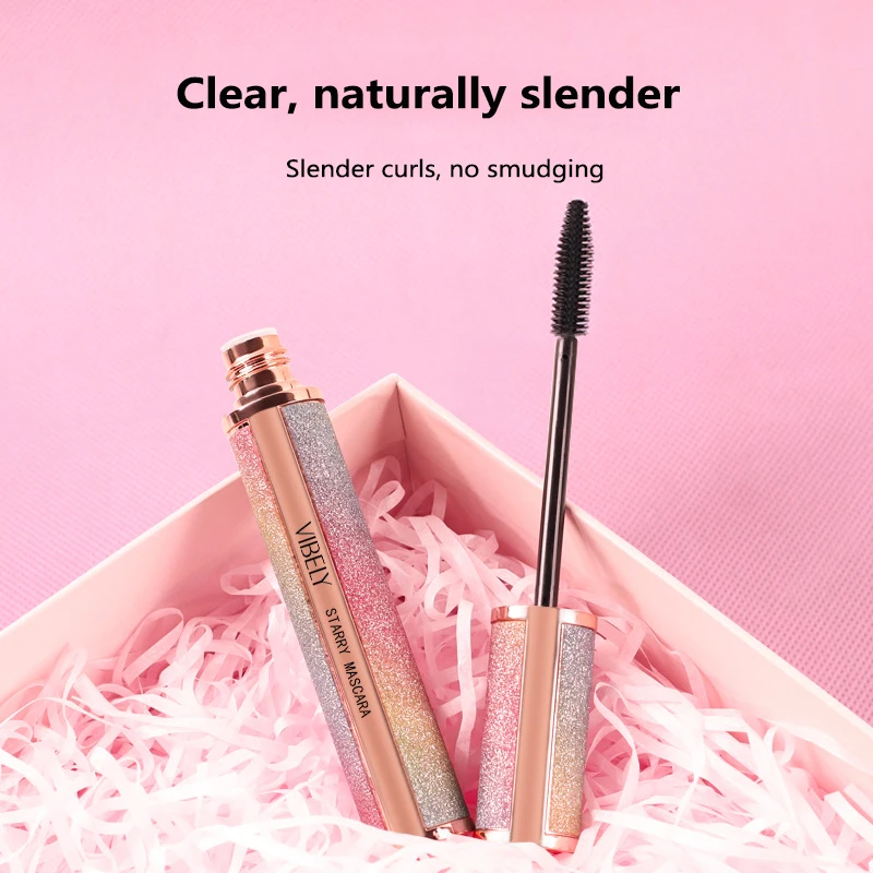 4D Silk Fiber Wimpern Mascara Verlängerung Langlebig Eye Wimpern Wasserdicht Nicht blühen Helle Sternen Schlanke Big Eye Kosmetische