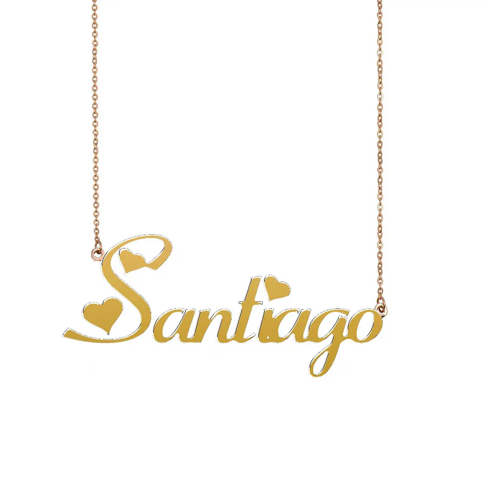 

Santiago Name Necklace Personalized Custom Choker Pendant for Women Girls Birthday Wedding Christmas Mother Jewelry Gift