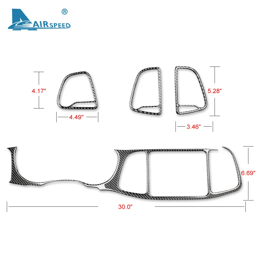 Real Soft Carbon Fiber for Dodge Challenger 2015 2016 2017 2018 2019 2020 2021 2022 2023 Driver Center Console Trim  Sticker