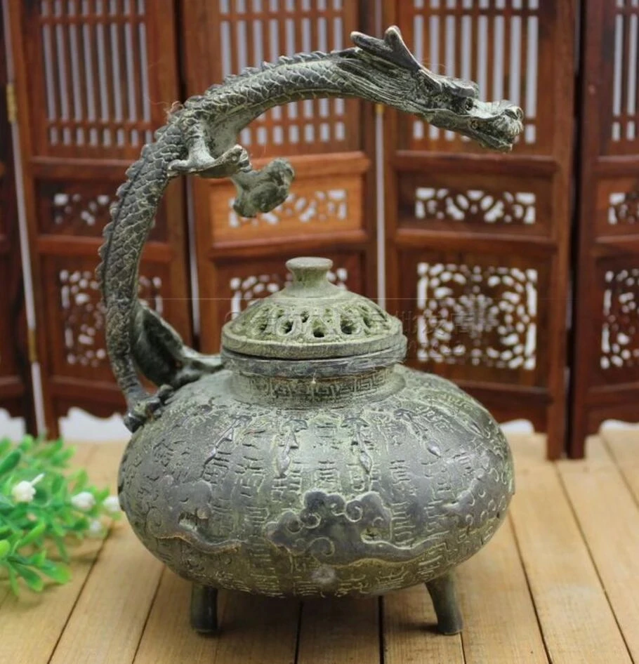 

China Rare Copper Dragon Tiger Incense Burner