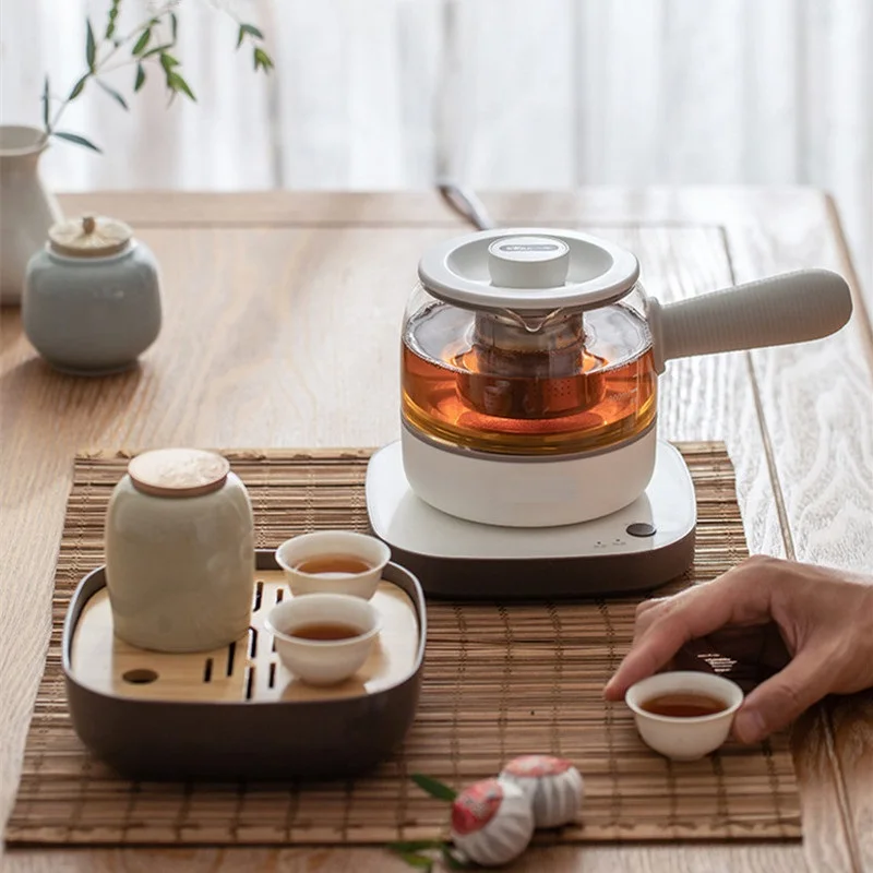 0.5L المطبخ غلاية كهربائية غلاية زجاجية كوب متعدد الوظائف المحمولة التلقائي البخار الشاي وعاء الطبخ إبريق الشاي الأجهزة المنزلية 220 فولت
