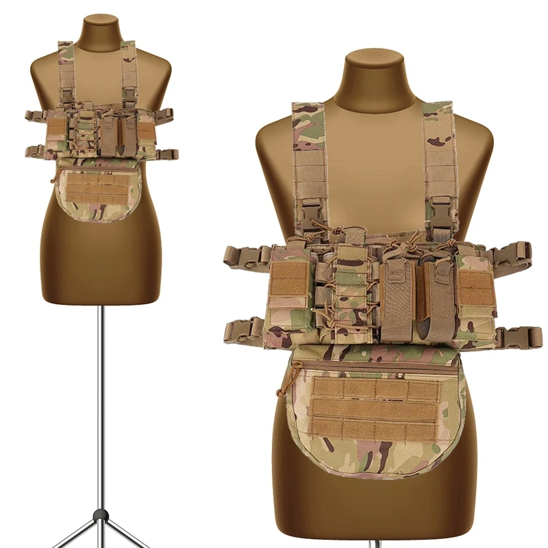 Universal Radio Chest Harness Bag Pocket Pack Holster Tactical Molle Chest Rig Vest