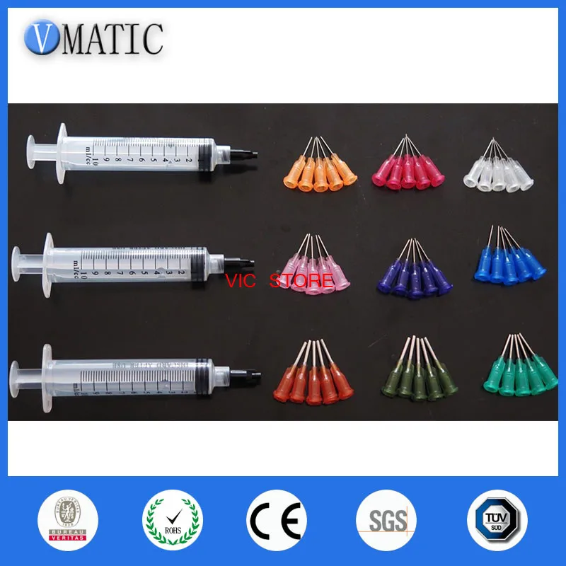 Free Shipping Adhesive Glue Liquid Dispenser Syringe 10Cc/Ml With Glue Dispensing Needle Tips