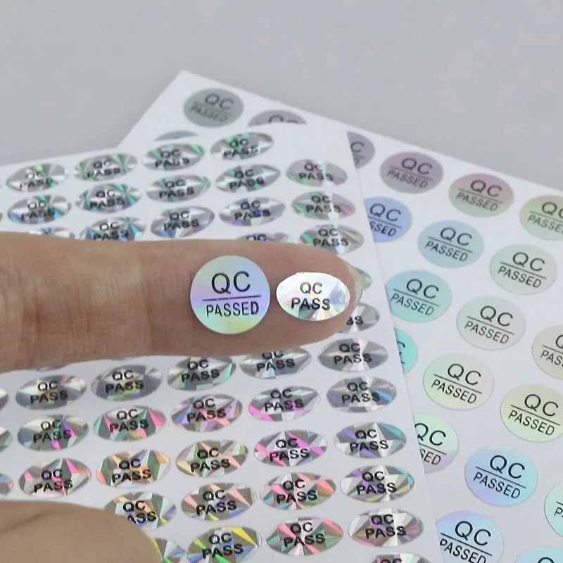 

10mm Laser Discoloration QC PASSED Quality Inspection Qualified Self-adhesive Label Sticker Waterproof QC PASSED Sticker