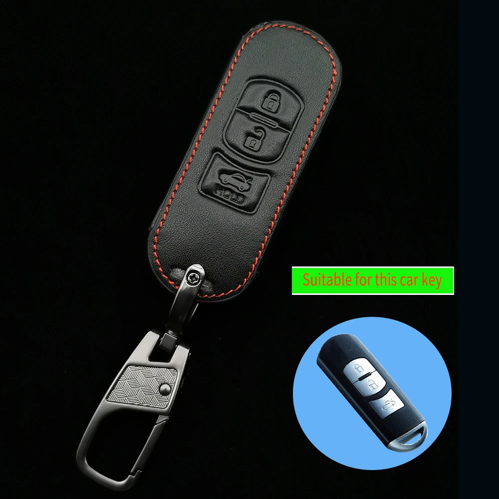 Remote Smart Car Leather Key Cover For Mazda 2 3 5 6 8 Cx3 Cx4 Cx5 Cx7 Cx9 M2 M3 M5 M6 Case 2/3/4 Button Accessories