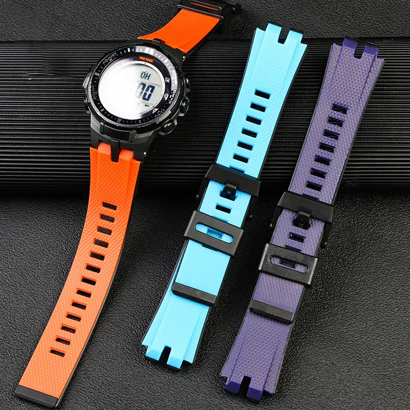 Silicone watch strap for PROTREK series Casio prw-3000 \\ 3100 \\ 6000 \\ 6100y resin silicone watchband with waterproof  soft belt