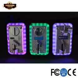 Selector de monedas de tipo frontal decorativo de Flash LED colorido Universal, aceptador de monedas de Marco iluminado para máquina expendedora de Arcade, 1PC