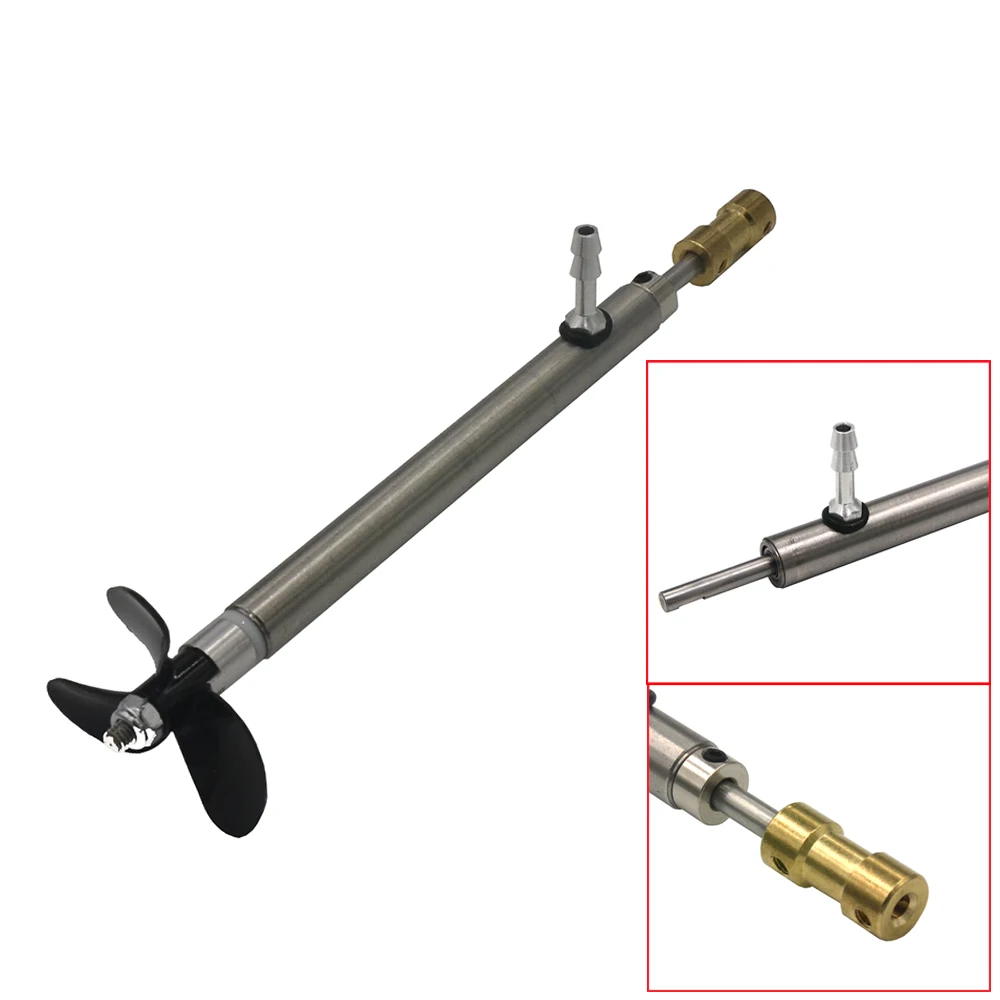 1 Piece 4mm RC Boat Parts Shaft Kit Steel Shaft with 3 Blades Propeller and Copper Coupling for RC Boat