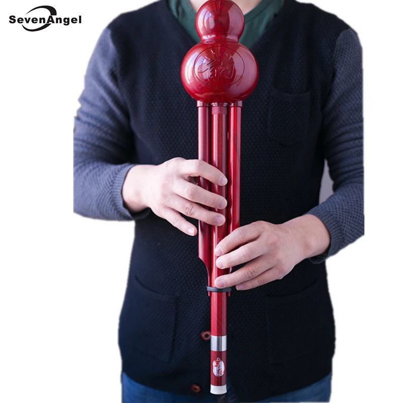 

Improved Bass D Key Hulusi Flute Imitate wood grain ABS Material Folk Musical Instrument Professional Chinese Flauta