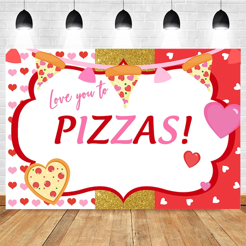 Mocsicka Child Portrait Photography Background Heart-Shaped Pizza Decoration Props Baby Shower Photo Backdrop Banner