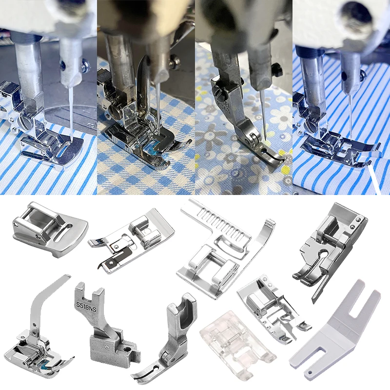 Mix 30Styles 1Pc Domestic Stainless Steel Metal Presser Feet Stitching Tools Snap On Sewing Machine Parts For Brother Babylock