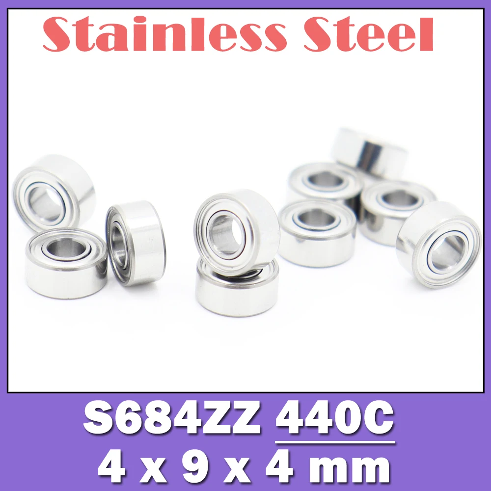 S684ZZ Bearing 4*9*4 mm ( 10 PCS ) ABEC-5 440C Roller Stainless Steel S684Z S684 Z ZZ Ball Bearings