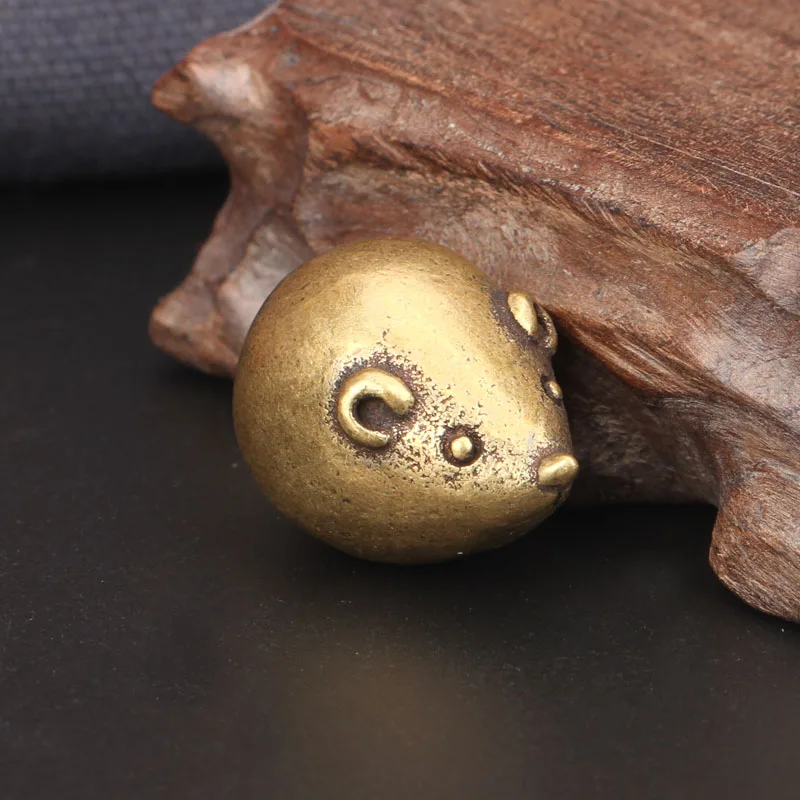 Vintage Brass Rat Sculpture Desk Decoration, Brass Ornament, Small Mouse, Miniature Figurines, Home Decor, Funny Children Gifts