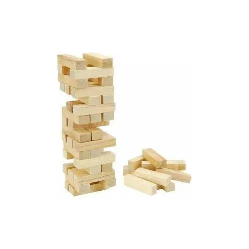 Wooden Jenga Balance Tactical Game Big Size 54 Pieces 1.5x3x9 cm