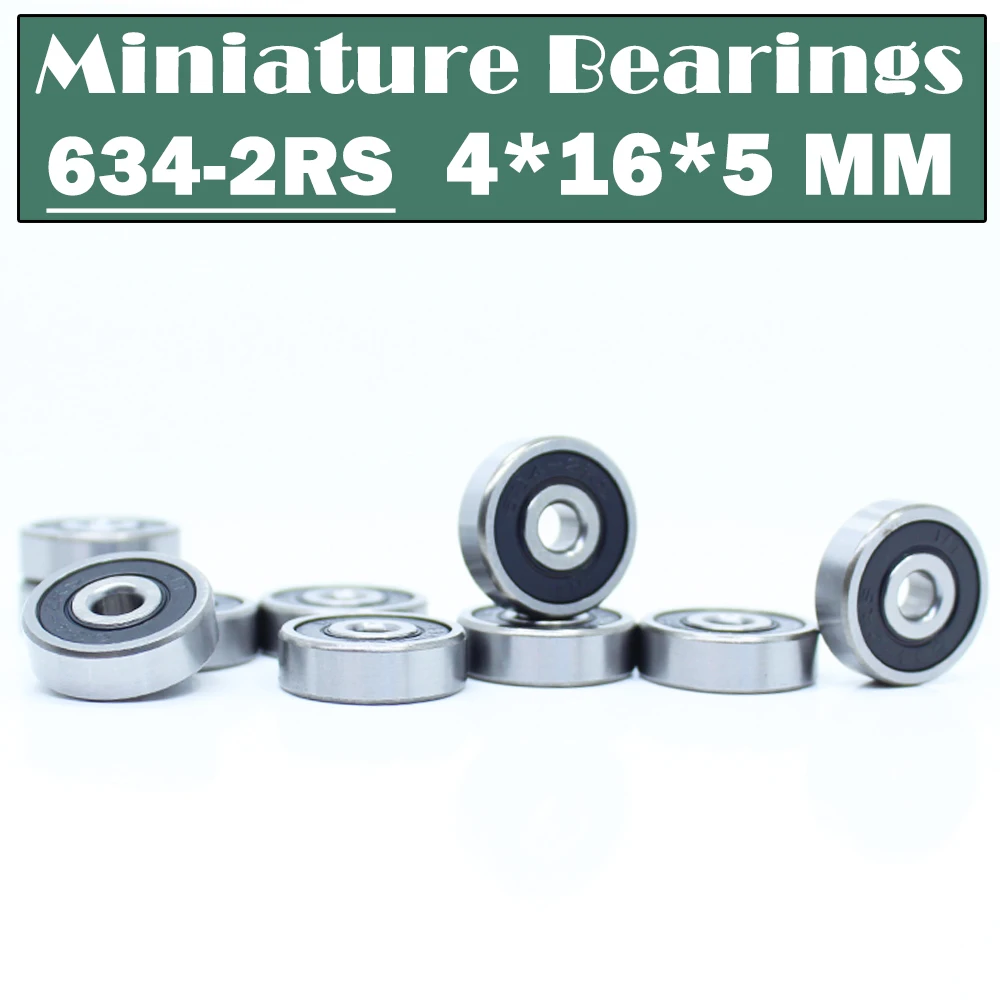 Roulements à billes miniatures 634 RS, 4x16x5mm (10 pièces), R1640HH 634-2RS