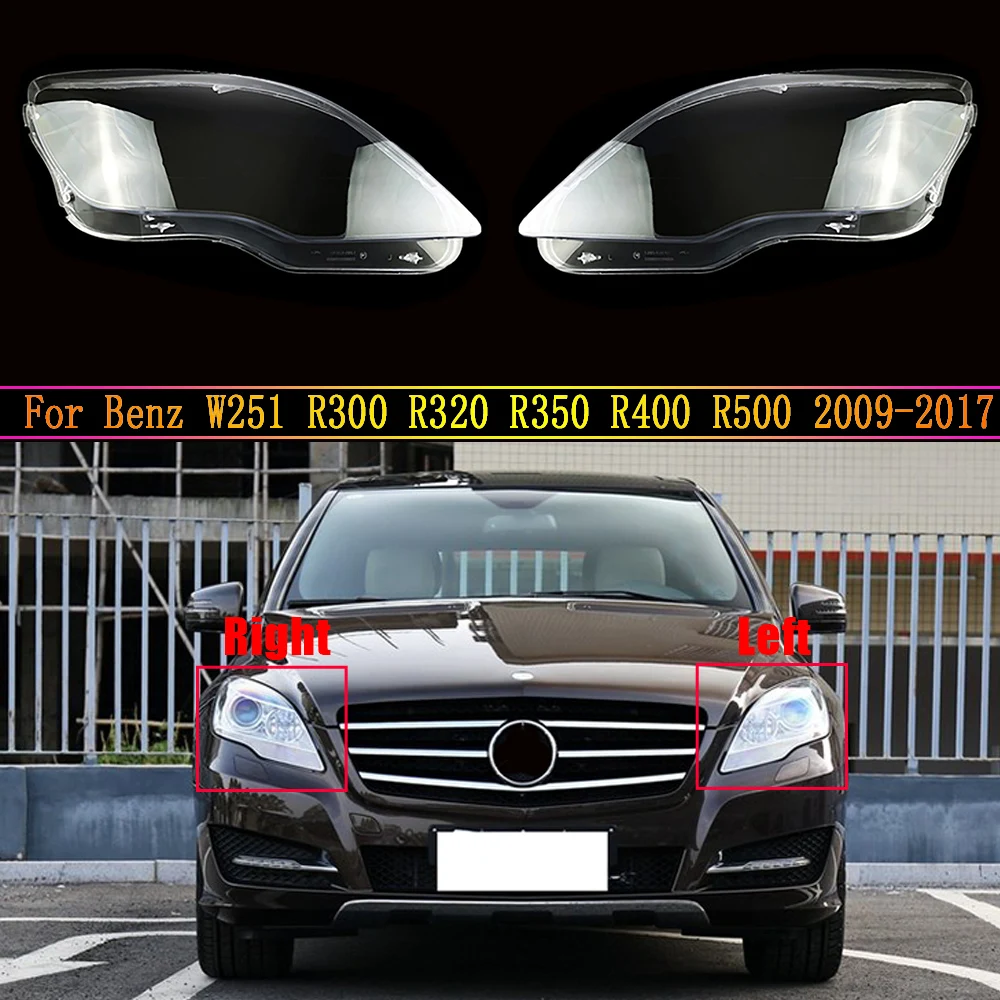 

Car Headlight Headlamp Light Glass Lens Case Auto Shell Cover For Mercedes-Benz W251 R300 R320 R350 R400 R500 2009~2017