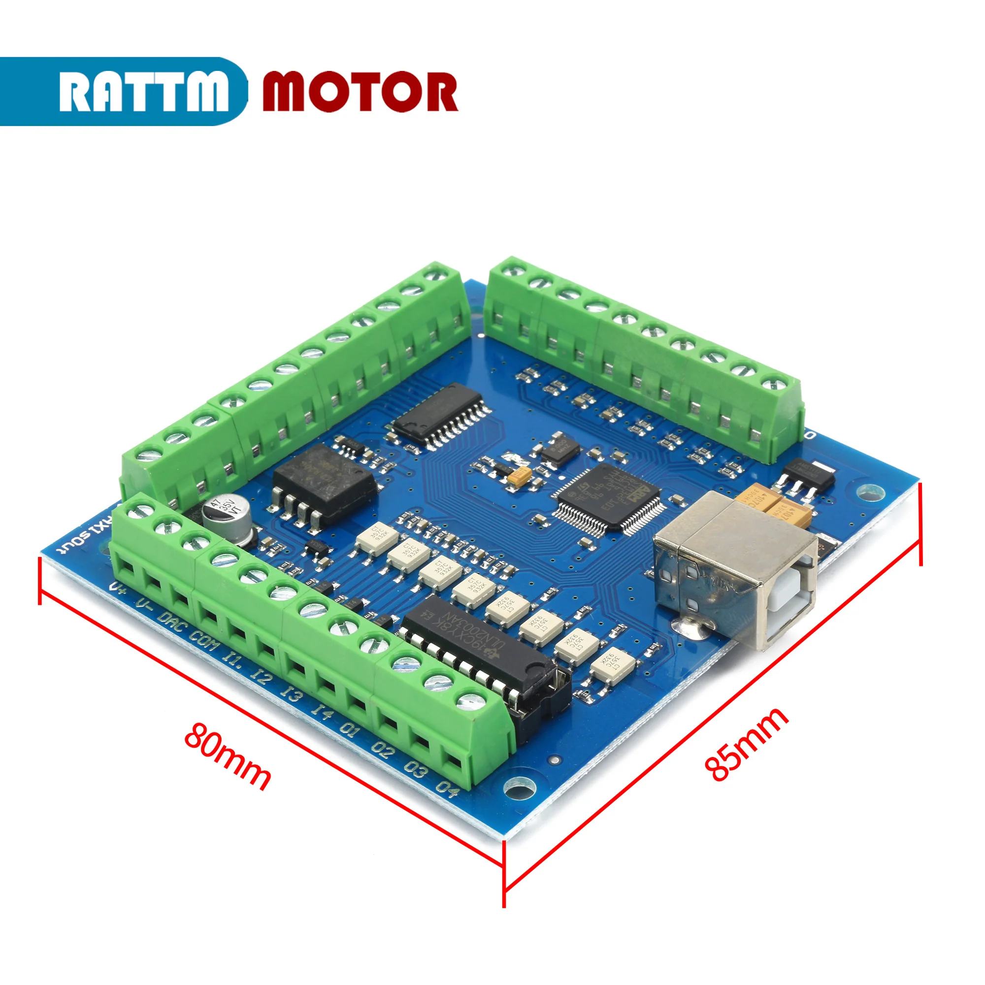 【 EU free ship 】4 Axis Mach3 USB Motion Card STB4100 V2.1 CNC Engraving Machine Controller Interface Breakout Board