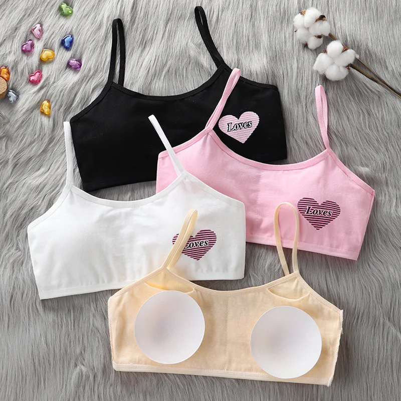 Girls Bra Underwear Junior High School Students Female Middle School Students 8-15 Years Old Developmental Vest Girls Sling Bra