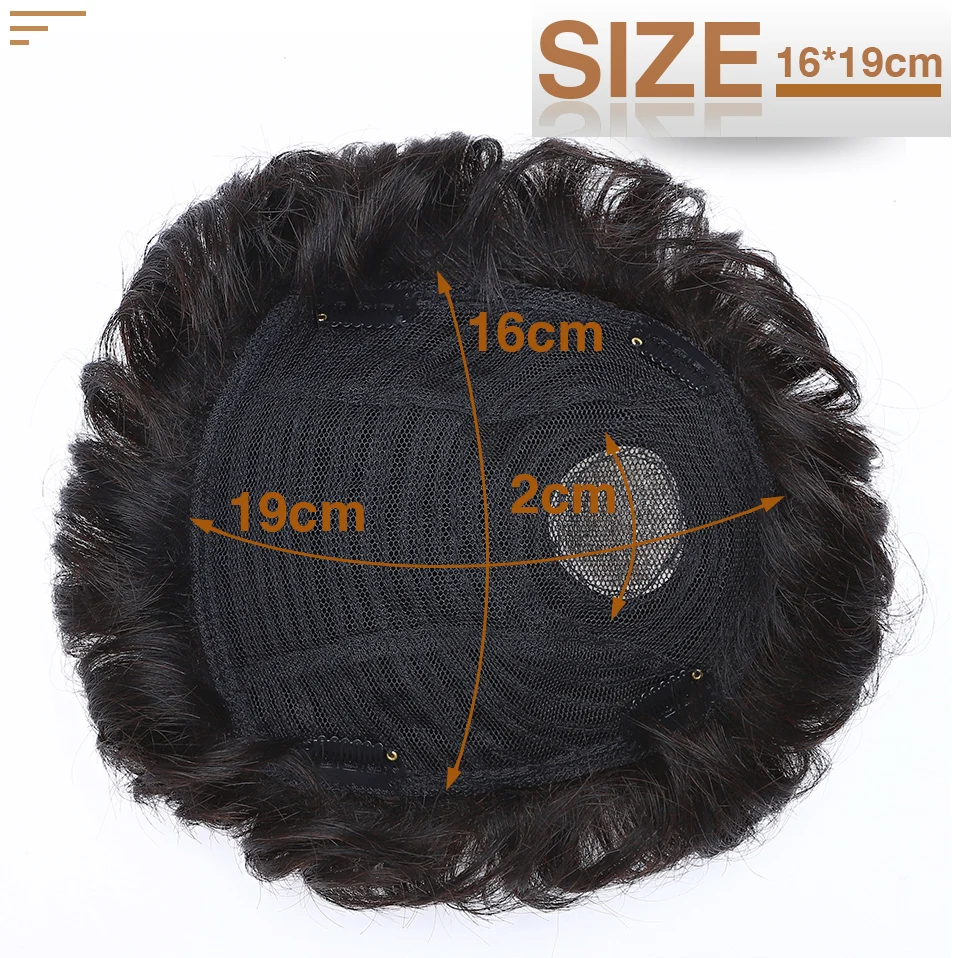 S-noilite Men Toupee 16x19cm Human Hair Replacement System 4Inch Men's Capillary Prothesis Male Hair Wig Clip In Hair Extensions