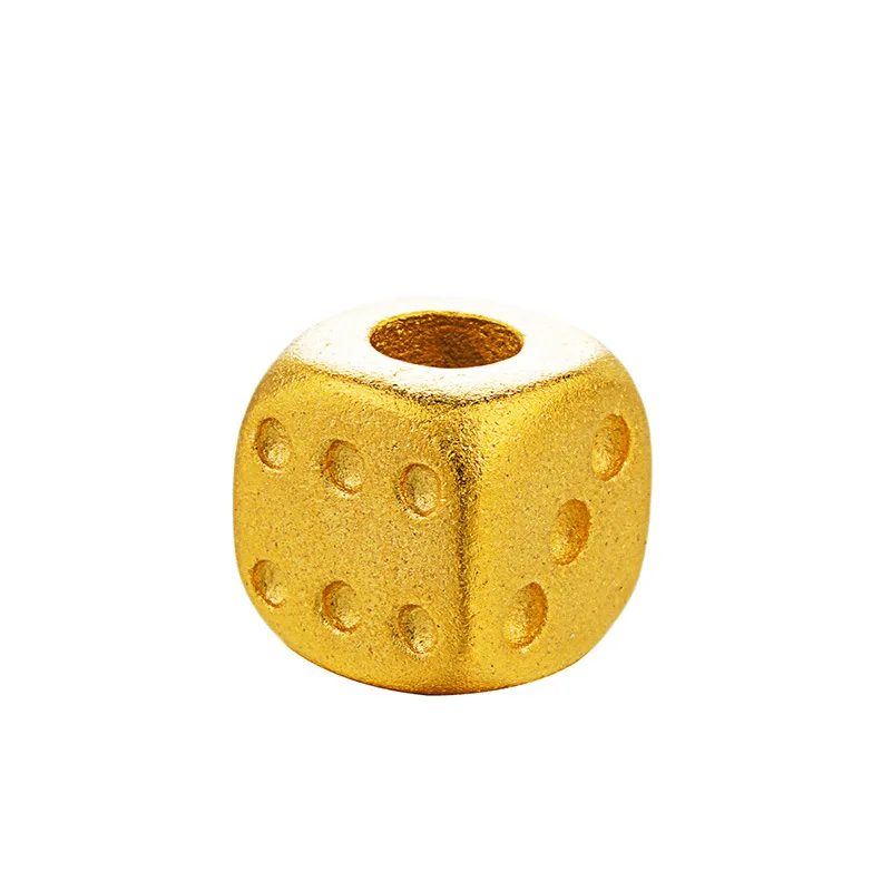 OMHXFC Wholesale European Fashion Fine Woman Man Party Birthday Wedding Gift Dice DIY Accessories 24KT Gold Pendant Charm PN308