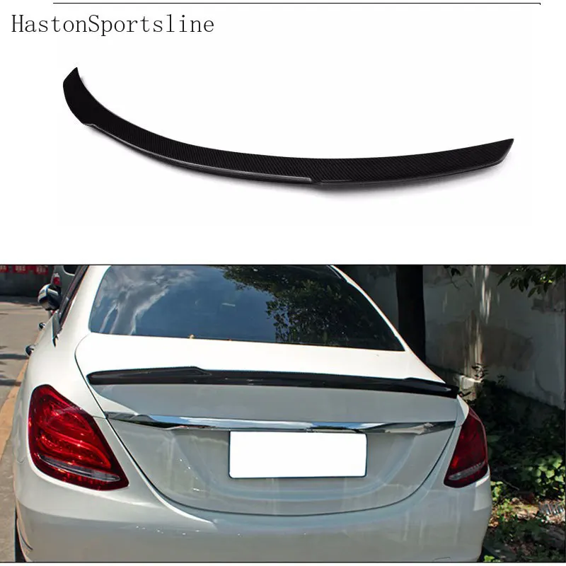 FD style carbon fiber rear spoiler trunk wing for Benz C class W205 Sedan C180 C200 C220 C250 C300 2015 2016