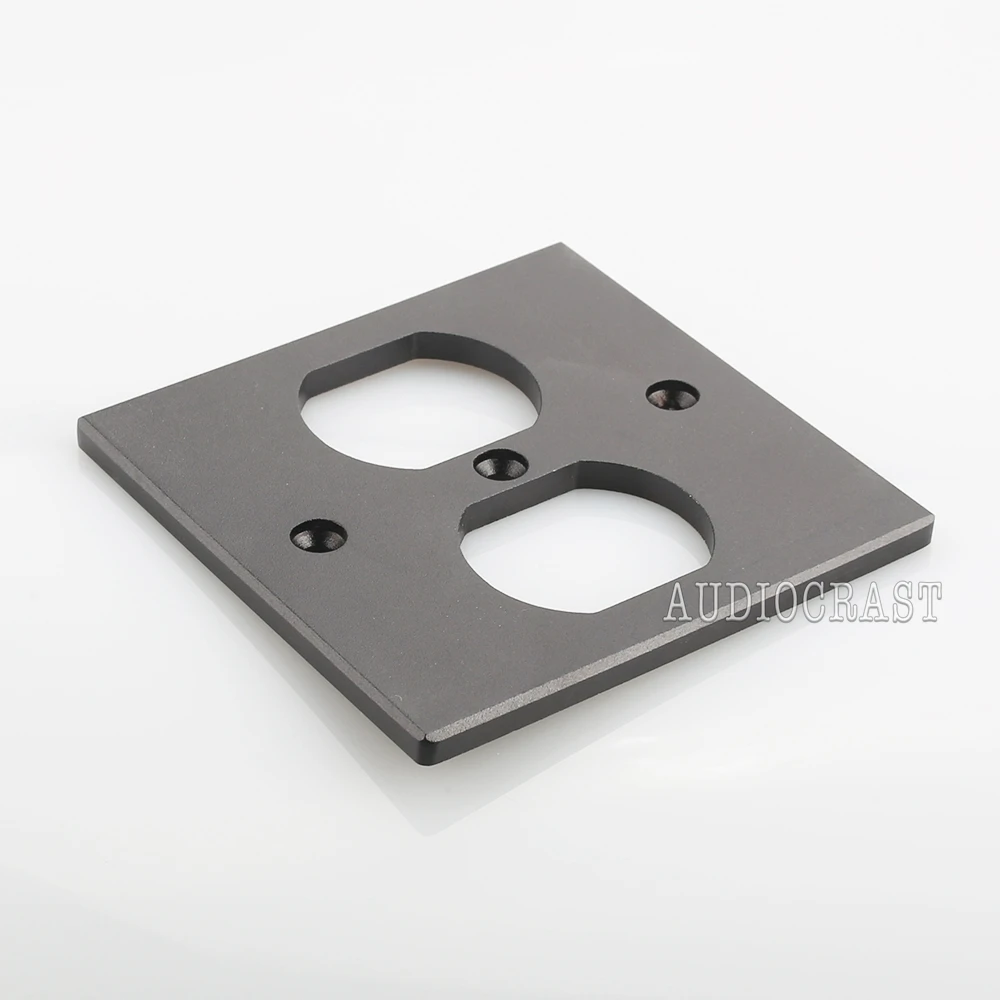 Toma de corriente eléctrica de pared, Panel de aleación de aluminio, estándar americano, 86x86, 2 pines, 4 pines