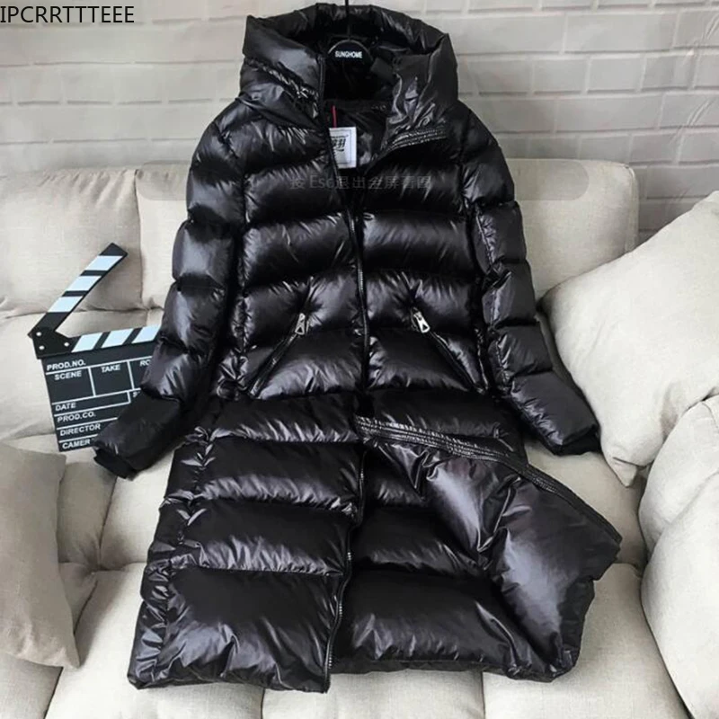 New 2023 Autumn Winter Thick Warm 90% White Duck Down Jacket Women Winter Hooded Long Down Coat Women