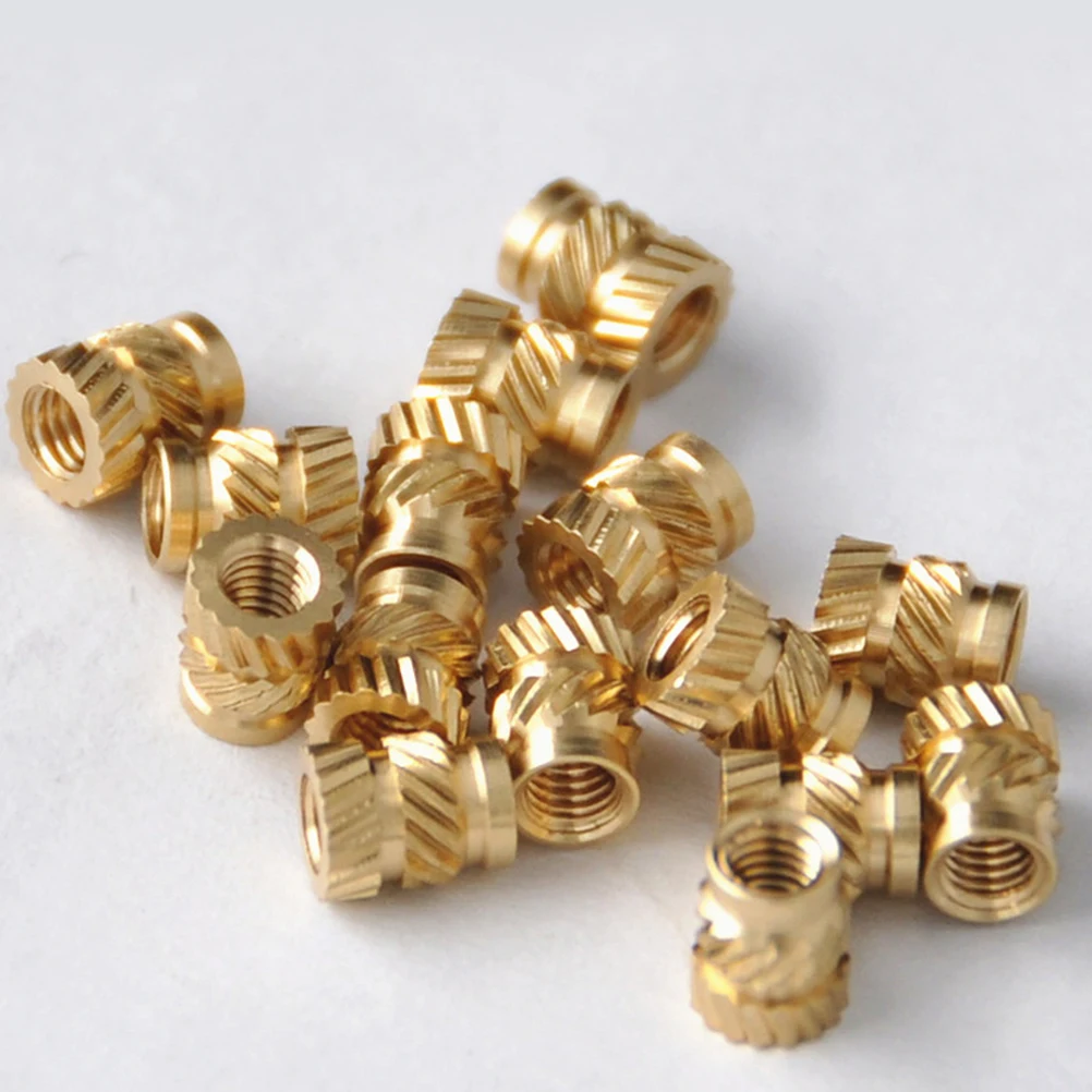 100pcs M3 Thread Knurled Brass Threaded Heat Set Heat Resistant Insert Embedment Nut for 3D Printer M3x5x4 Voron 2.4