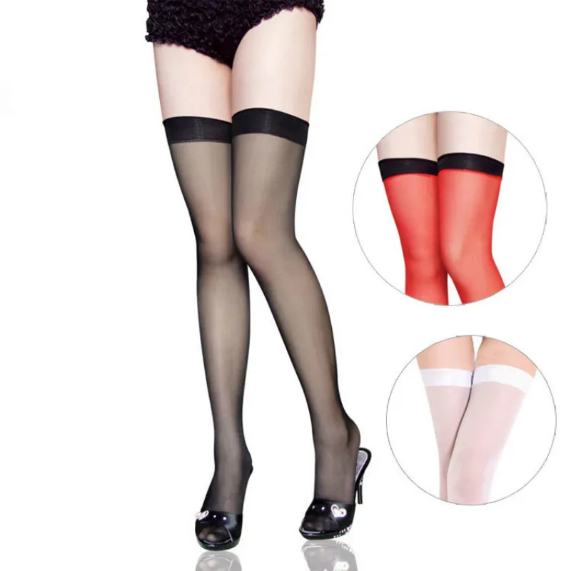 

5pcs/lot Fashion Women Stockings Rib Thigh Sexy White Black Red Knee Girl Elastic Spring New Solid Smooth