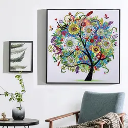 5D DIY Diamond Painting Four Seasons Tree Special Shiny Diamond Embroidery Mosaic Sticker Cross Embroidery Decoration